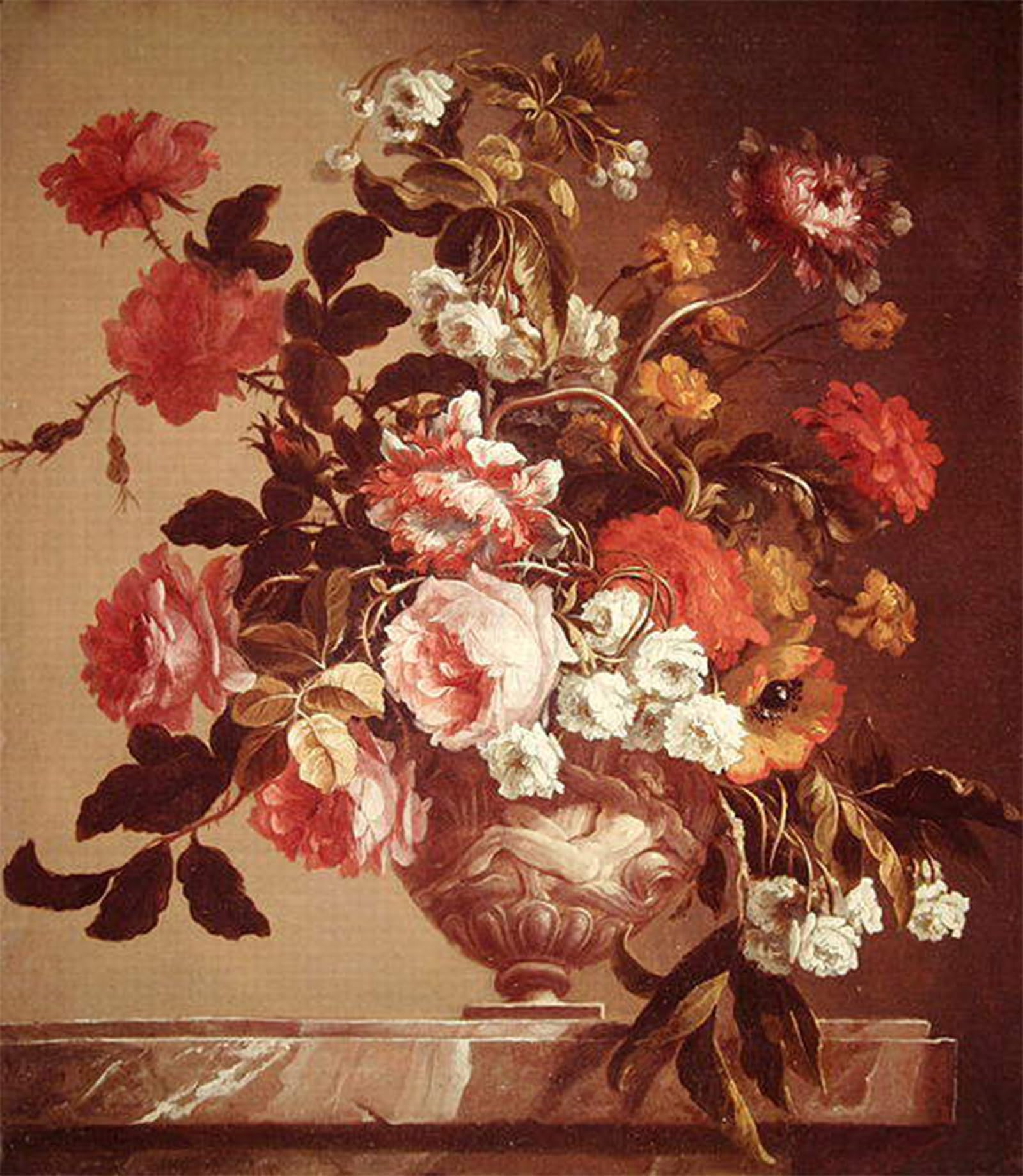 SERENDIPITP Aesthetic Poster Photo Wall Print Retro Picture Flowers in a Vase by Jean Baptiste Monnoyer Modern Wall Artwork for Home Decor 60x90cm