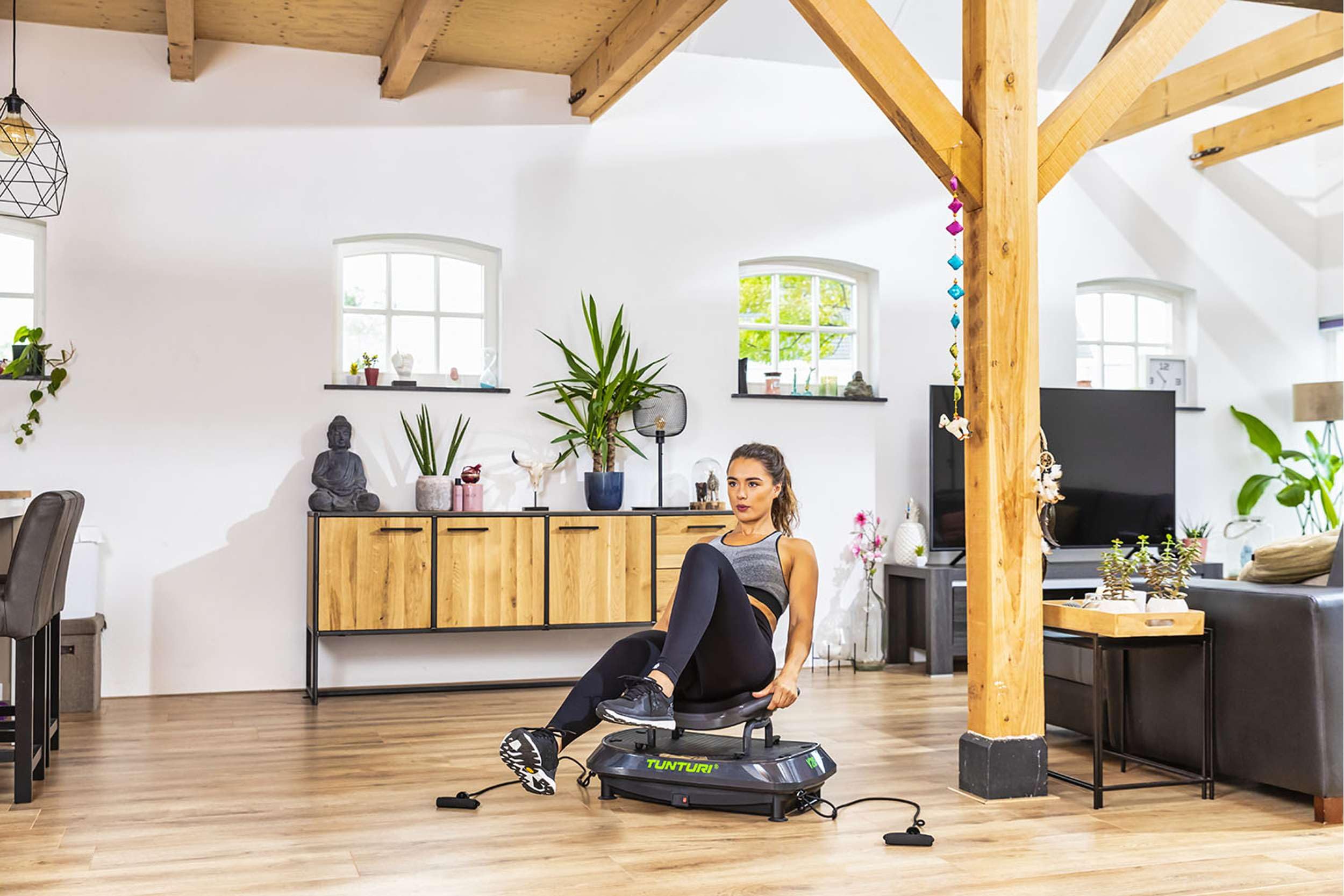 Tunturi Plateforme Vibrante Cardio Fit V20 - Plaque de Fitness et Cardio-Training Oscillante pour Perte de Poids