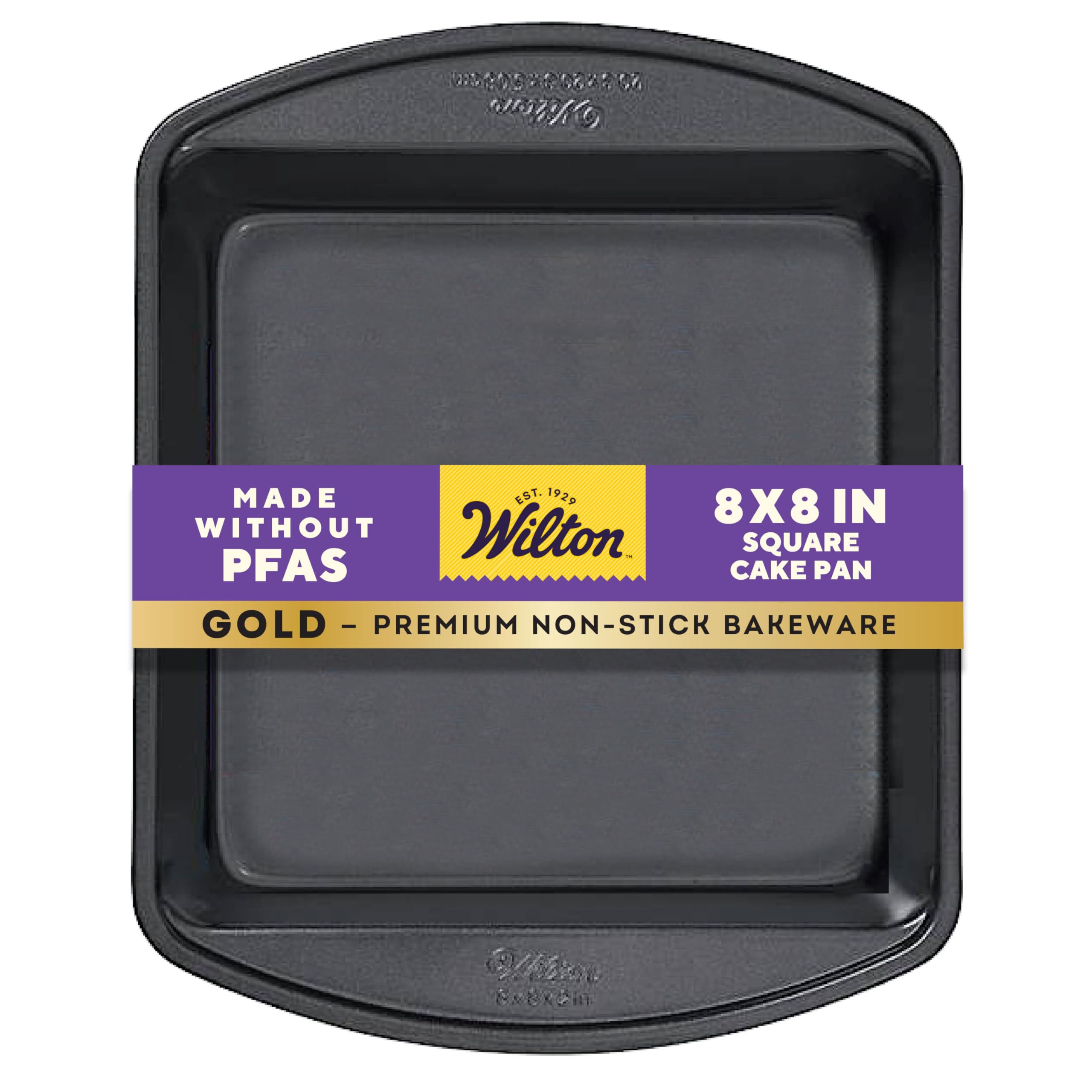 Wilton Gold Non-Stick 8 x 8 Inch Square Brownie Cake Pan, Cold-Rolled Steel Bakeware, Made without...