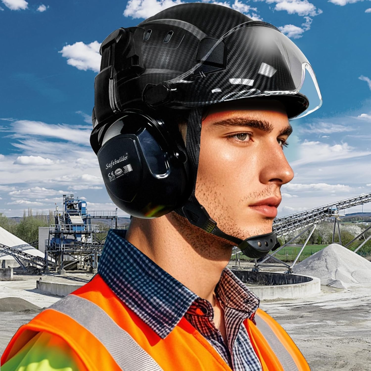 30dB Ear Muffs Hard Hats Type Safety Earmuffs For Safety Helmet Hearing Protection Earmuffs ANSI S3.19 - Image 6