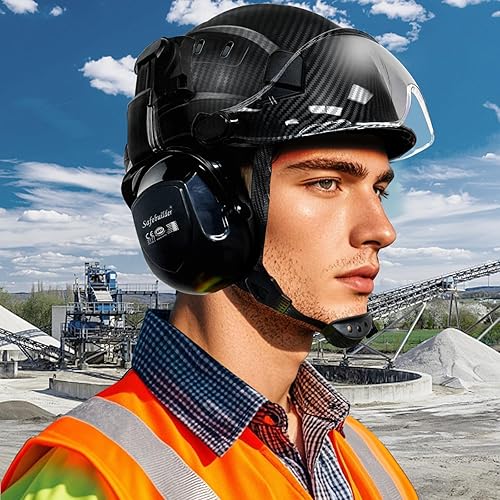 Miniatura 6 de SAFEBUILDER 30dB orejeras tipo cascos cascos orejeras de seguridad para casco de seguridad protección auditiva orejeras ANSI S3.19