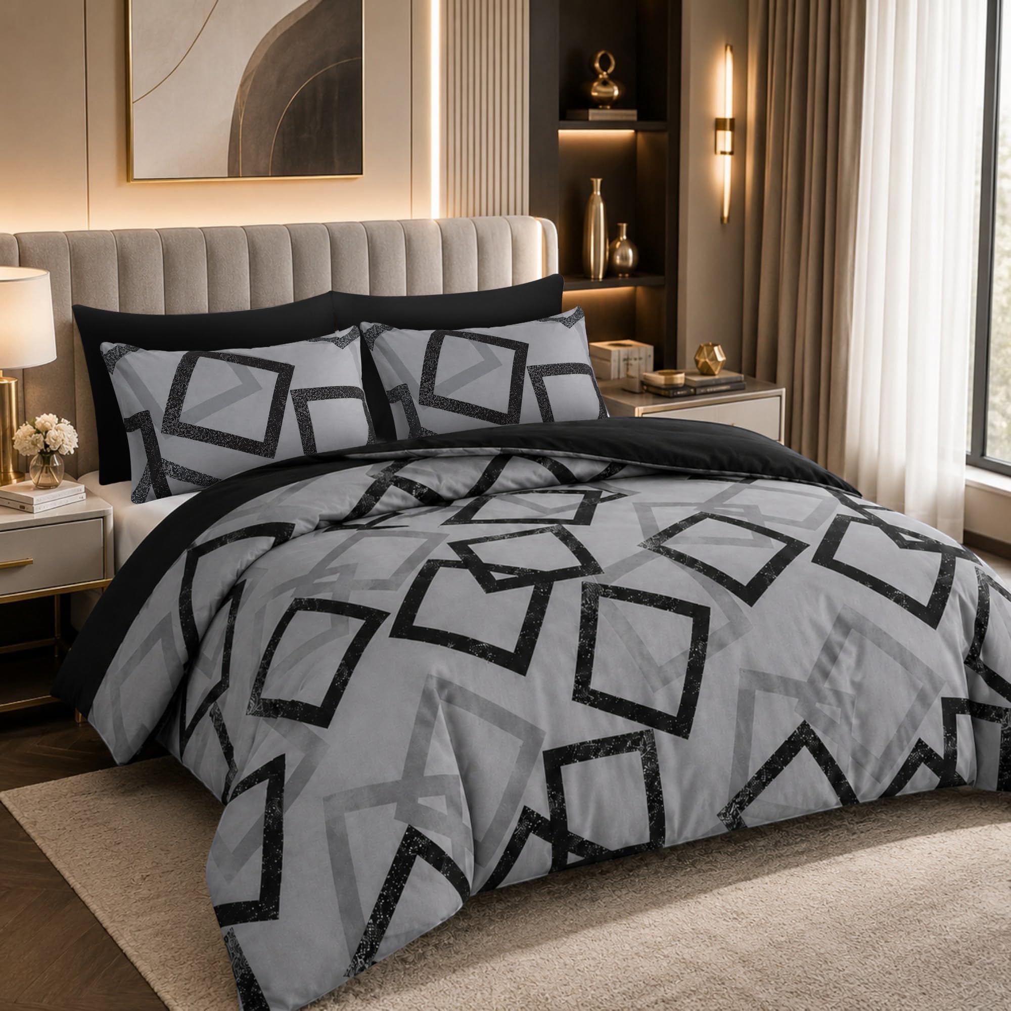 Grace Double Duvet Set Premium Microfiber Duvet Cover Double Ultrasoft Hypoallergenic Reversible Double Duvet Cover With Zipper Closure