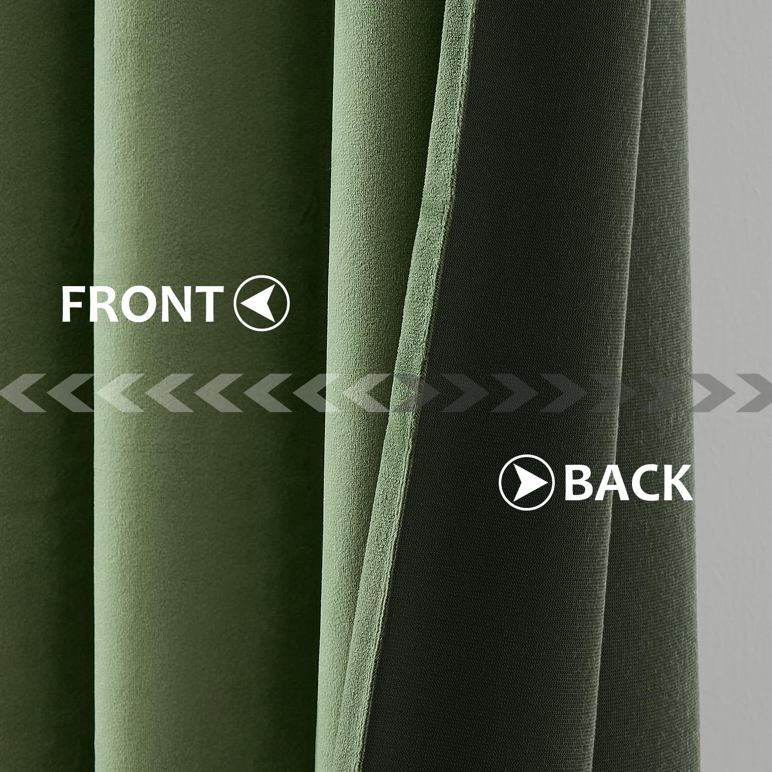 Woaboy Cortinas de Terciopelo con Cinta Fruncida, Juego de 2 Unidades,140 x 300 cm, Bonito Grosor y Pesado, para salón, Dormitorio, decoración, Cortinas Opacas, Verde