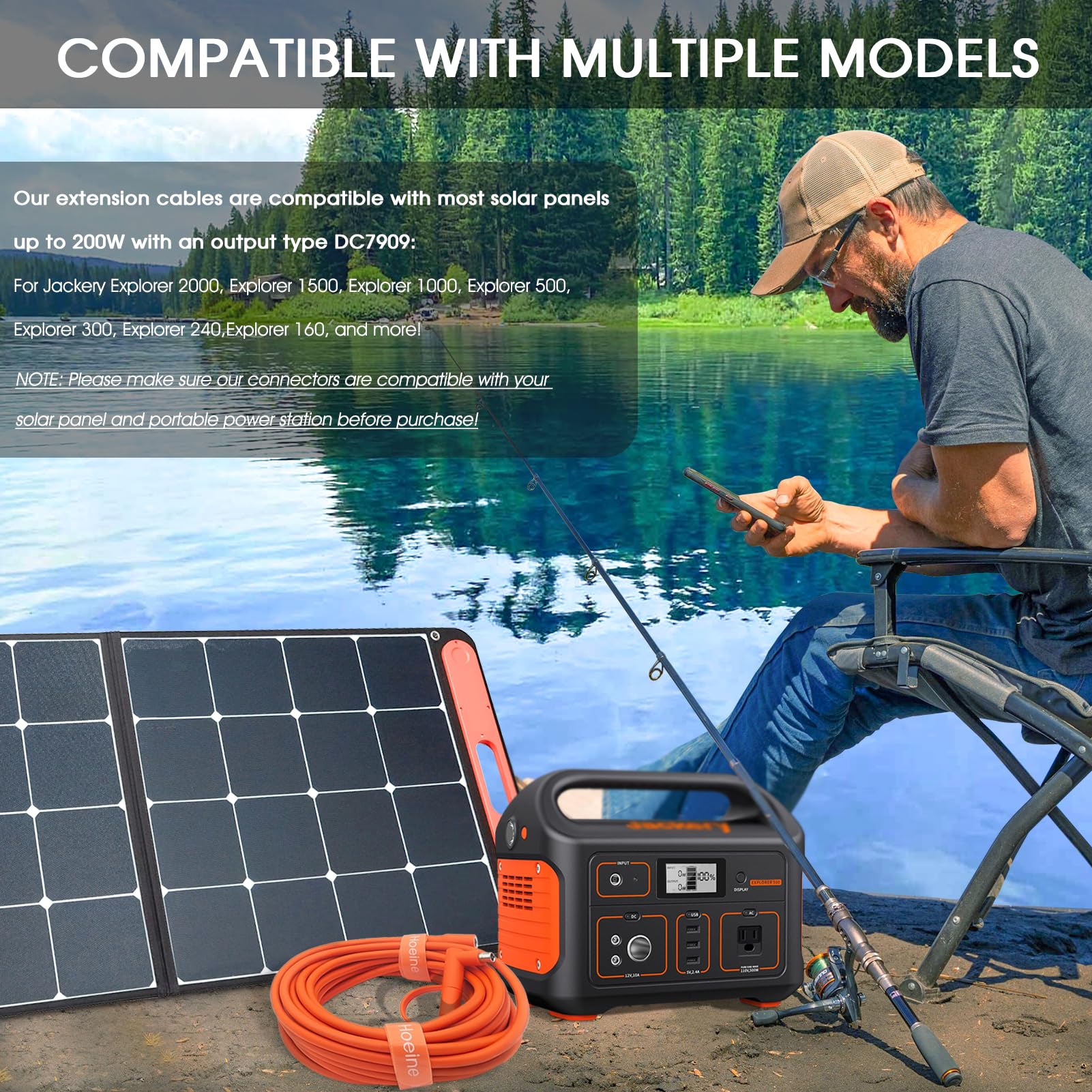 Cable de extensión de panel solar, compatible con conector de panel solar Jackery perfectamente para Gz Yeti, Aker, Jackery generador solar portátil y conexión de panel solar (30 pies)