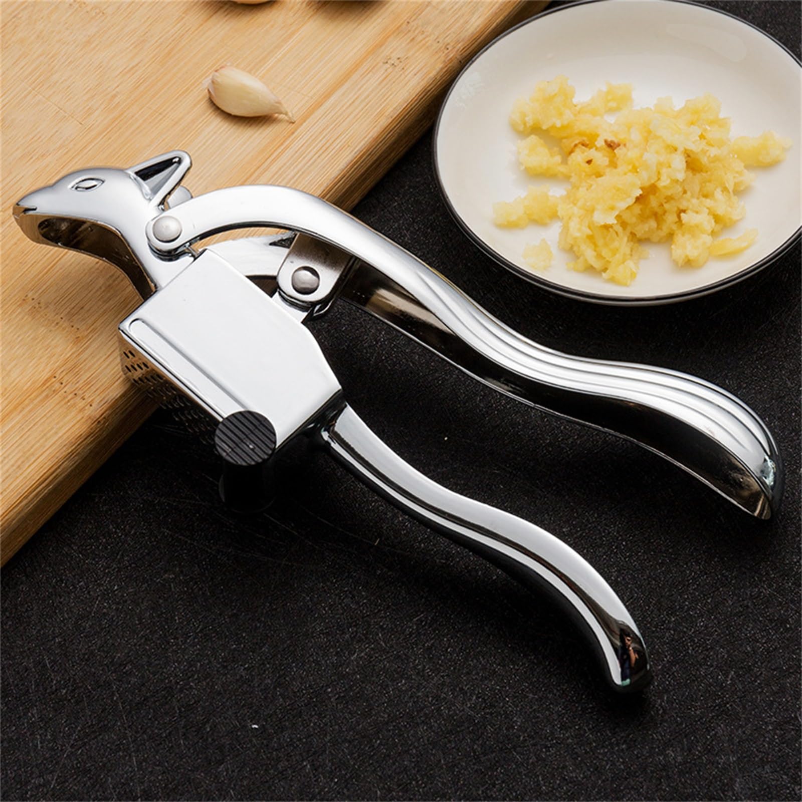 ArinkO Kitchen Knoblauchpresse: Leicht zu reinigender Zerkleinerer und Fleischwolf für Knoblauch und Ingwer