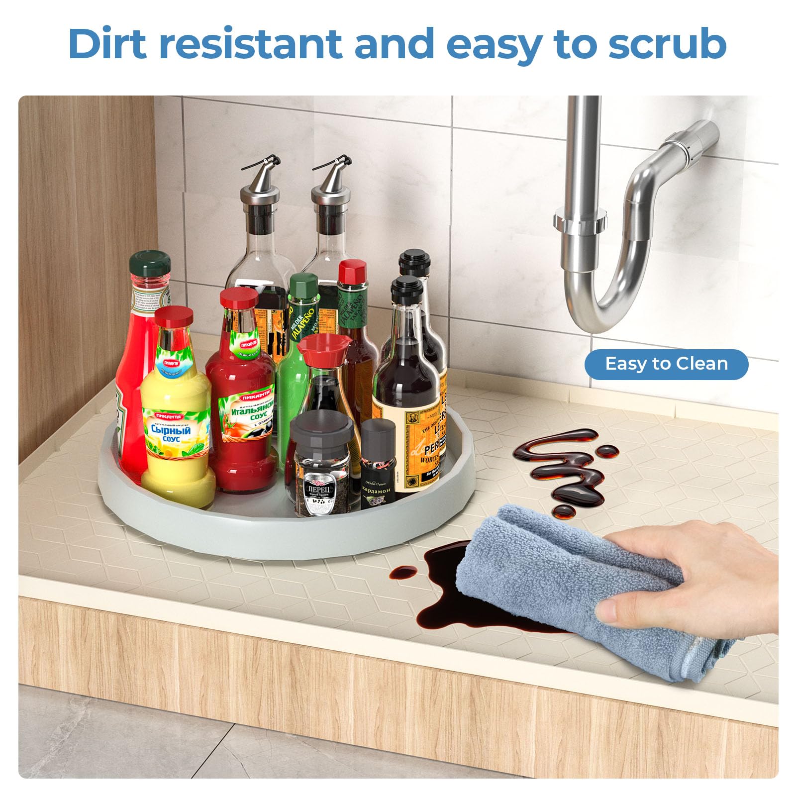 Silikon Untertischmatte – Wasserdicht & Rutschfest, Perfekt Für Spüle & Waschbecken (86x56 Cm)