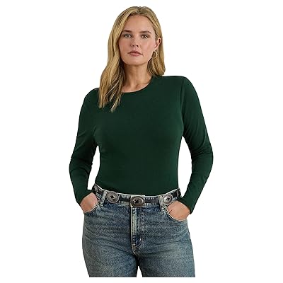 Lauren Ralph Lauren Plus Size Stretch Long Sleeve T Shirts Women