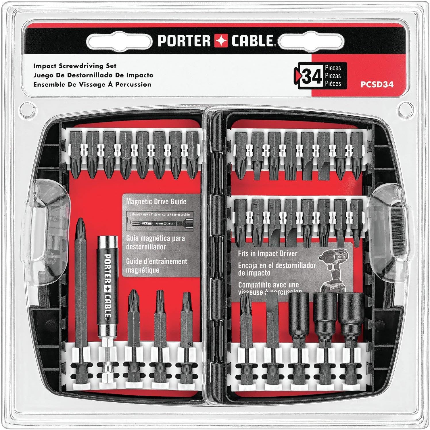 PORTER-CABLE 34-Piece Impact Driver Bit Set
