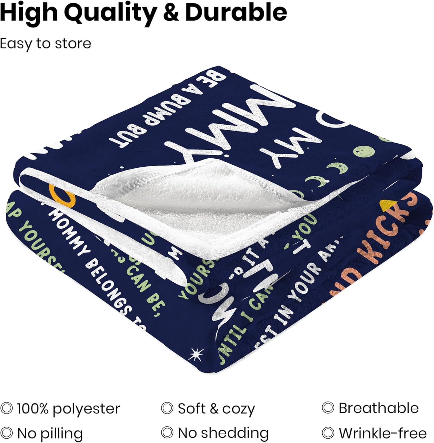 Mom to Be Gifts for Mothers Day, Valentines Day Gifts for Her, Pregnancy Gift, First Time Mom Gift, Flannel Soft Blankets and Throws for New Mommy 50x60in - Image 6