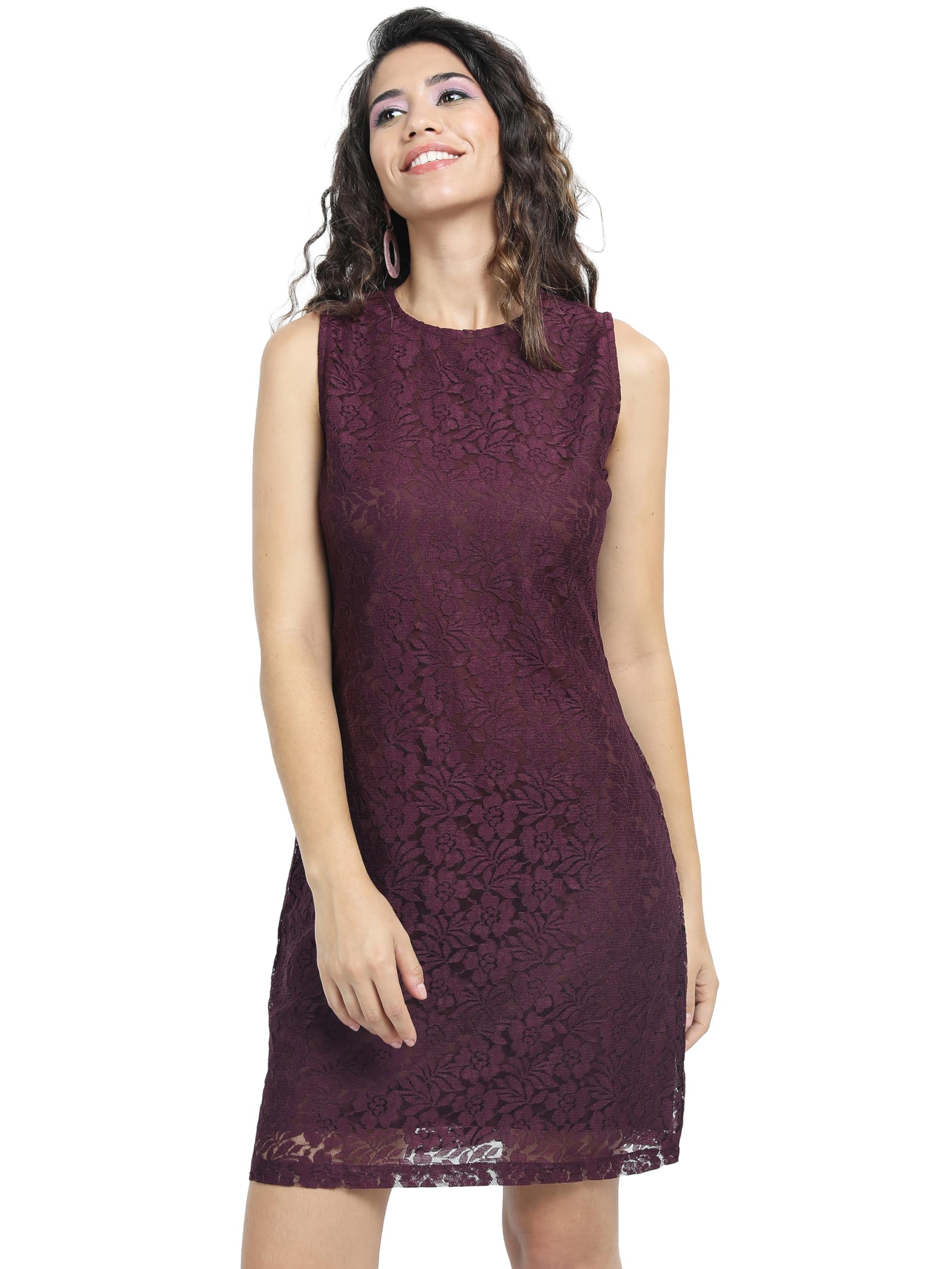 Women's Sleeveless Round Neck Self Design Dresses | Stylish Dresses | Casual Dresses-image-28