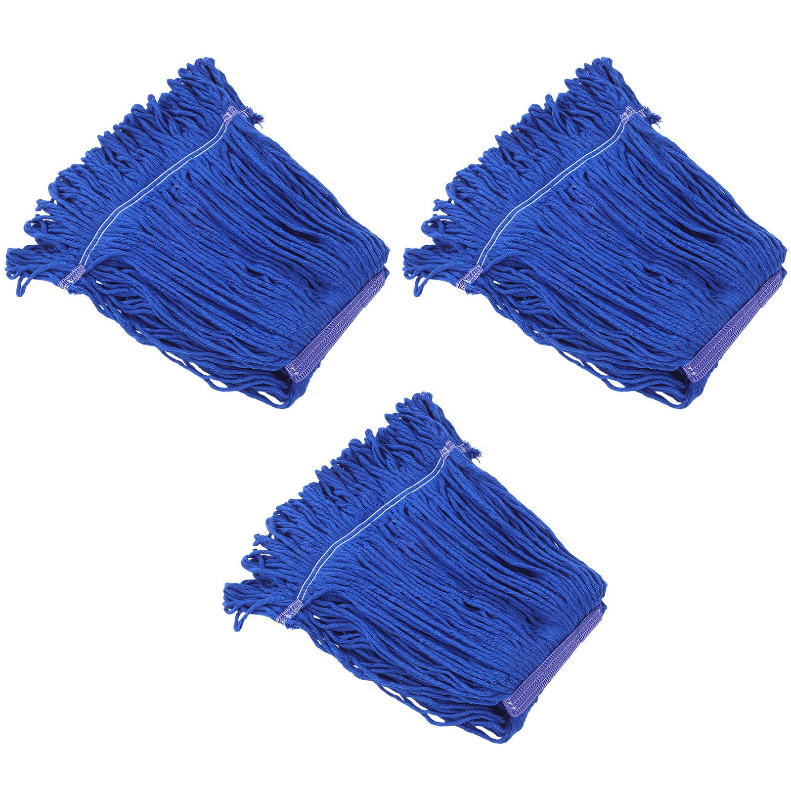 Têtes de Balai à Franges en Coton Bleu, Lot de 3, Rechange