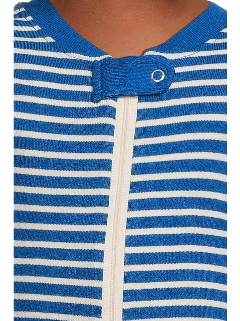 Blue Hanna Andersson Striped 2-Way Zip Sleeper (Infant/Toddler)