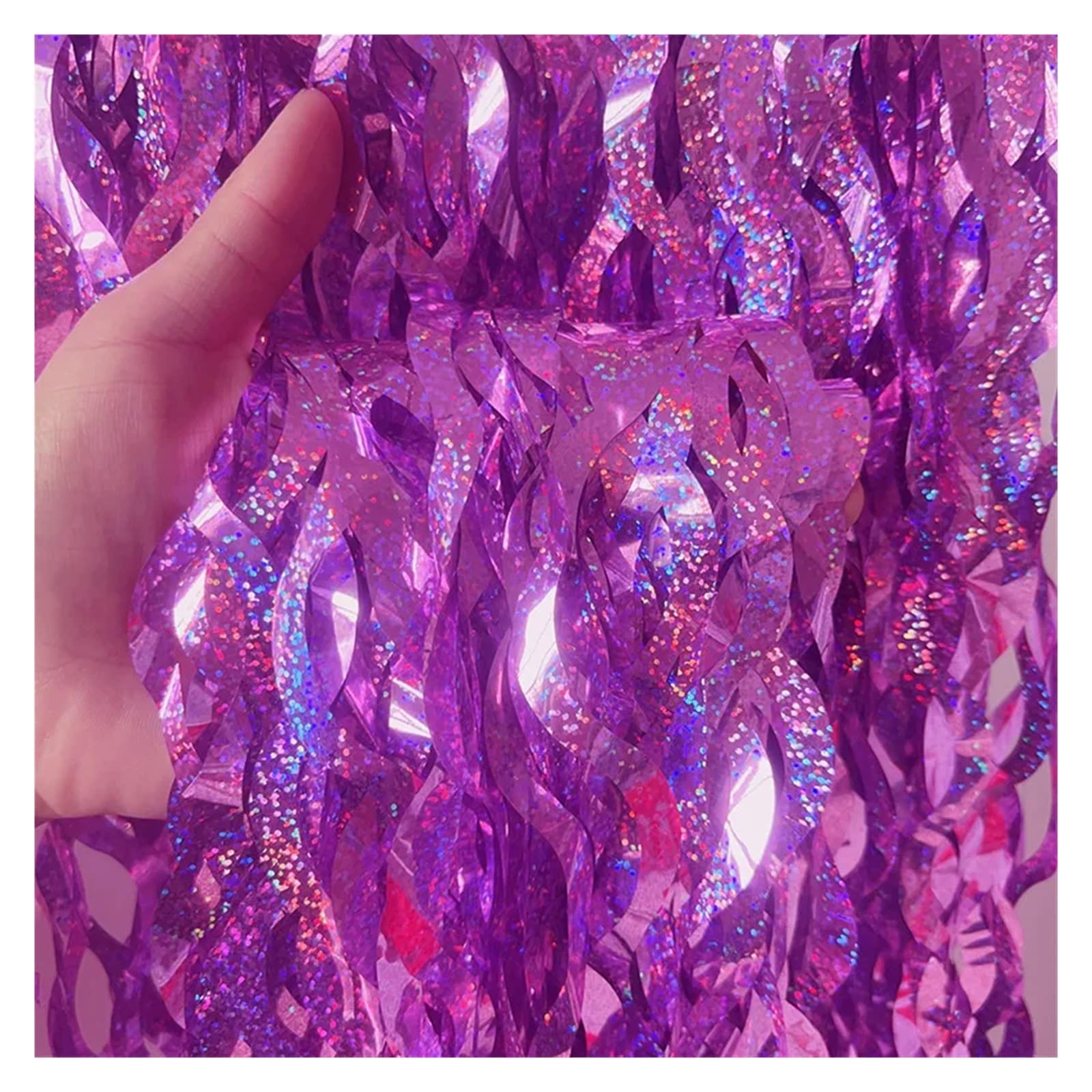EnxJire Fringe Backdrop Curtain Streamers Fringe Backdrop Tinsel Foil Curtains Wavy Curtain Photo Booth Props for Wedding Decor(Color 9)