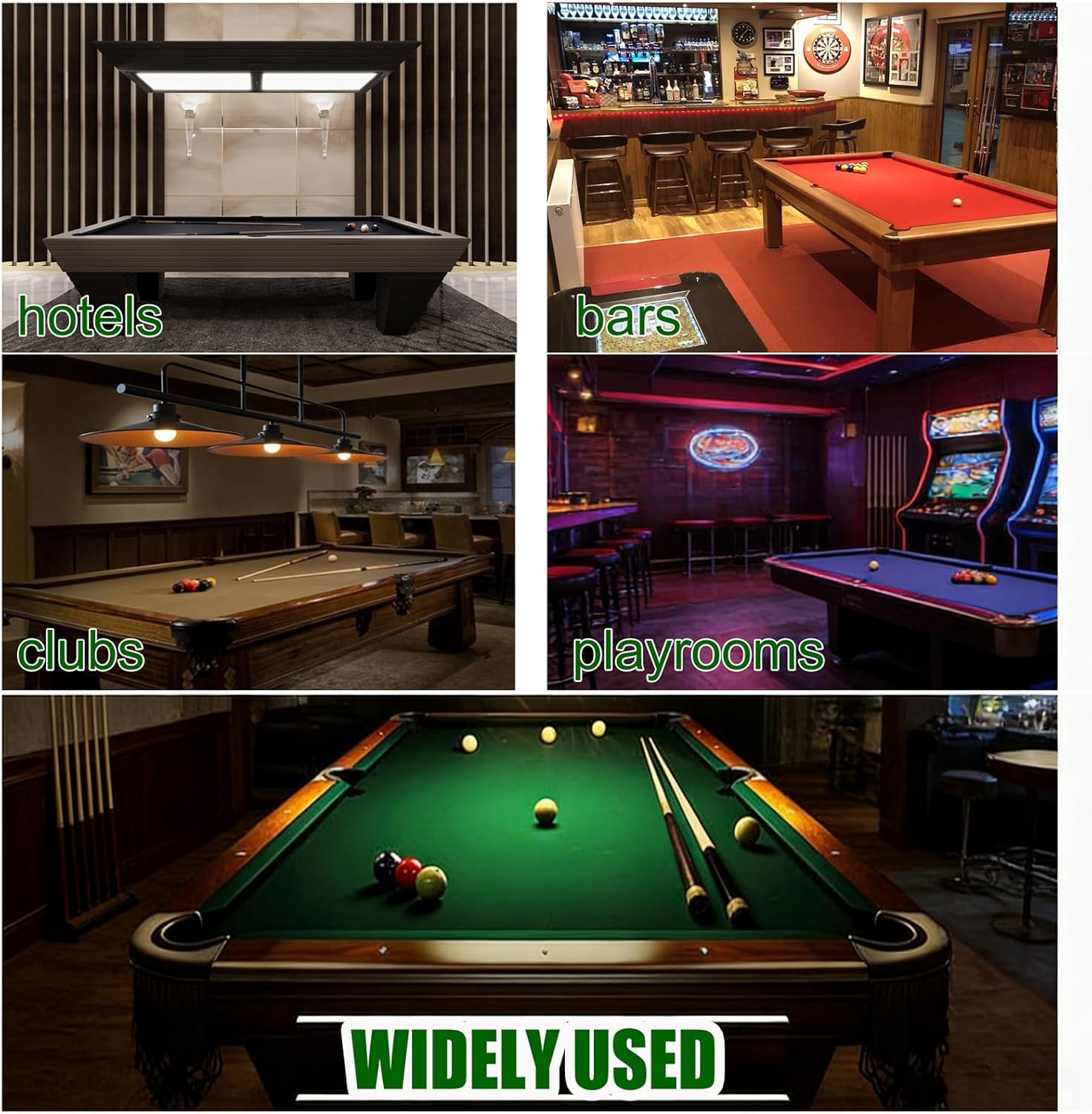 Professional 9ft Billiard Felt Replacement Wool Blend Pre-Cut Pool Table Cloth with 6 Strips Commercial Grade for Home & Club Use