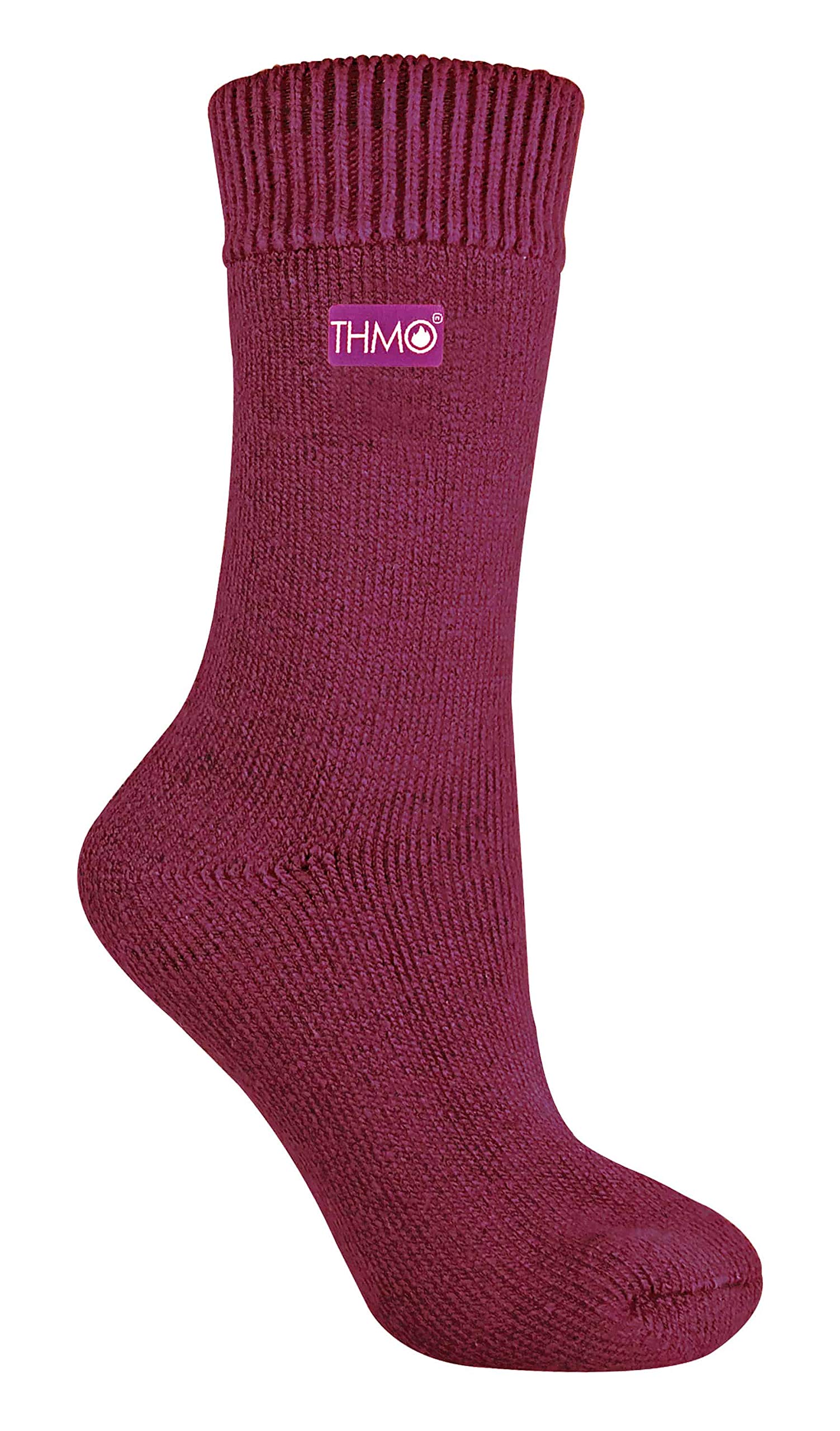 THMO - 1 Pair Ladies Thick Winter Soft Top Thermal Socks (4-8 uk, 26 Deep Fuchsia)