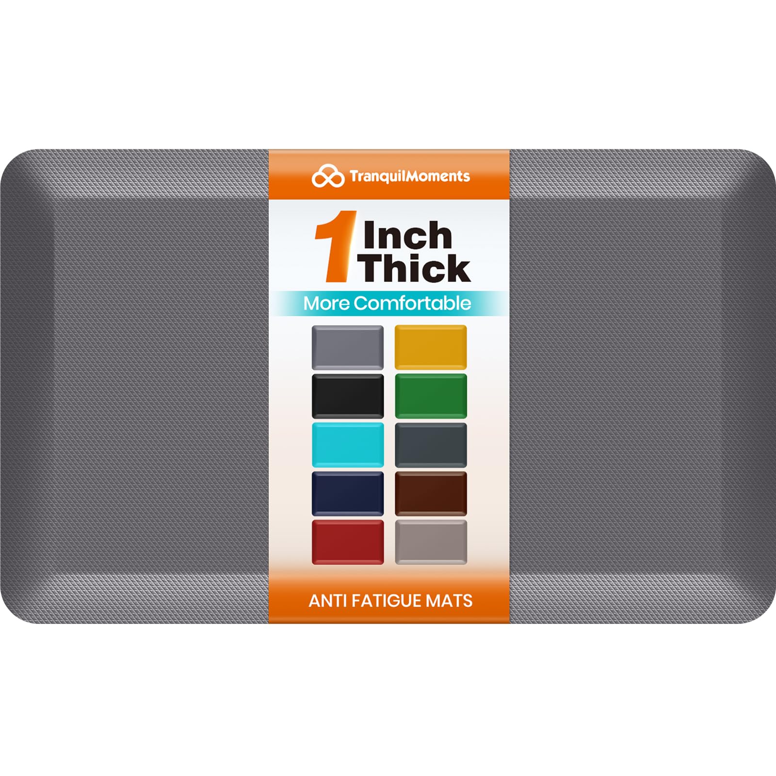 1-Inch Thick Anti-Fatigue Mat for Kitchen and Standing Desk, 20"x32", Grey