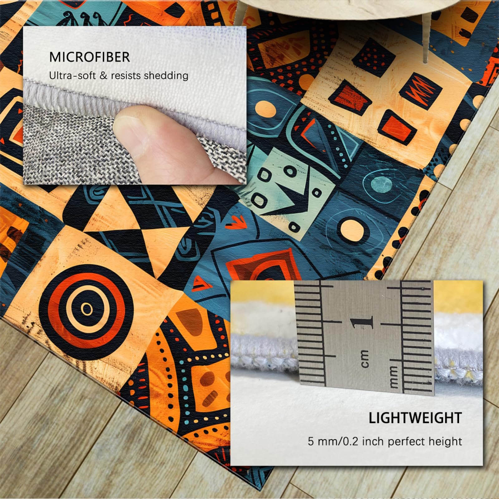 Tappeto lavabile Tappeto retrò europeo americano tappeto in stile bohémien per soggiorno tappetini da cucina patchwork geometrici per pavimento 120x240cm