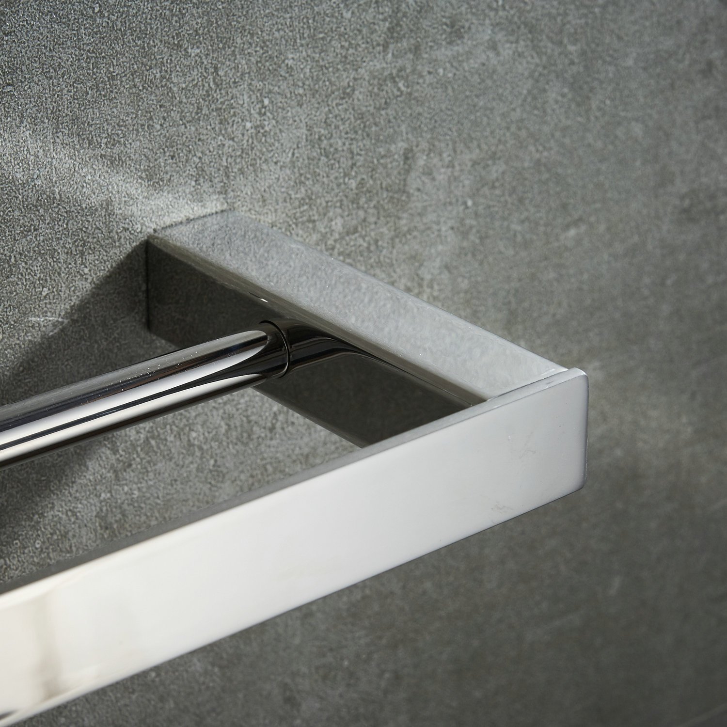 Beelee - Doppia barra portasciugamani da parete, 40 cm, cromata lucida, acciaio inox, BA8502C-40
