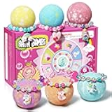 Unicorn Bath Bombs for Kids Girls with Bracelet Inside, sanyi Bubble Bath Toys Birthday Stocking Stuffers Christmas Gifts for 4 5 6 7 8 Year Old Girl Daughter Granddaughter