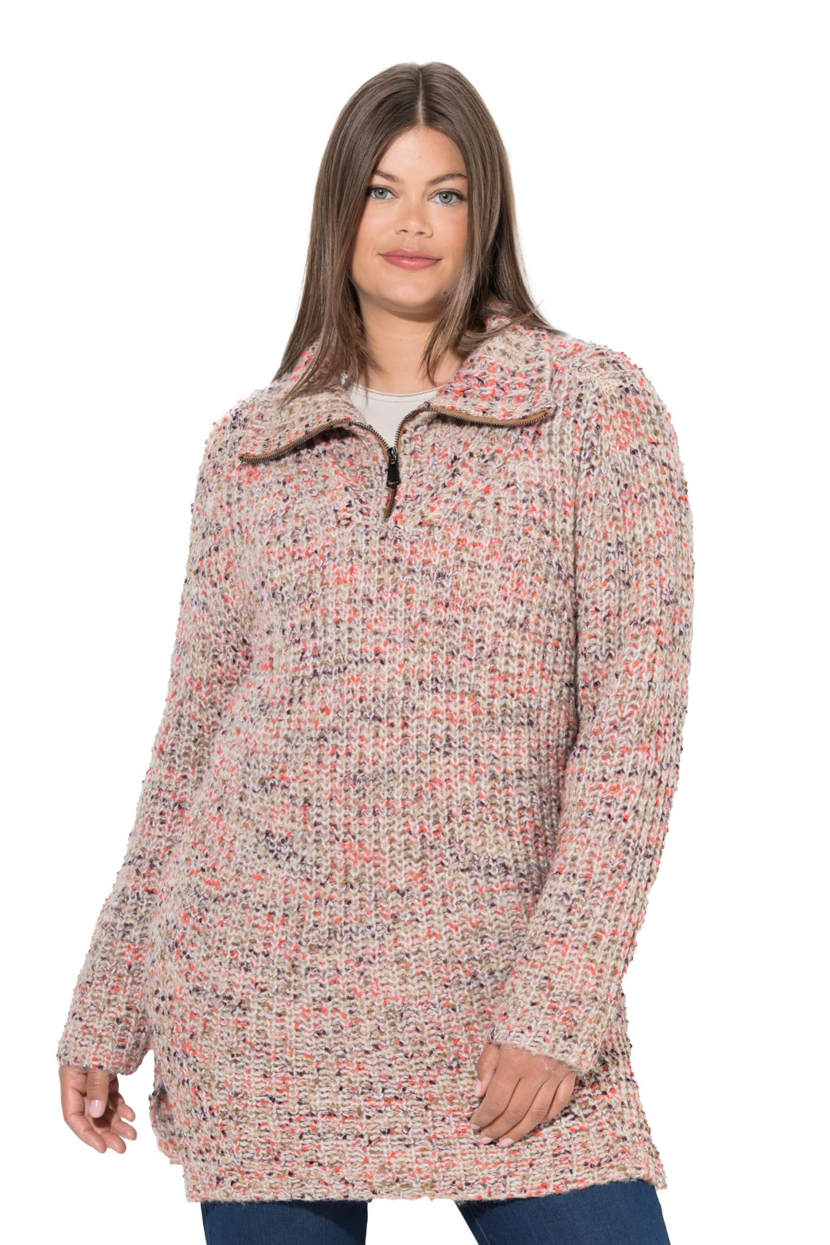 Laurasøn Long-Strickpullover, Langarm, Trojakragen 842290