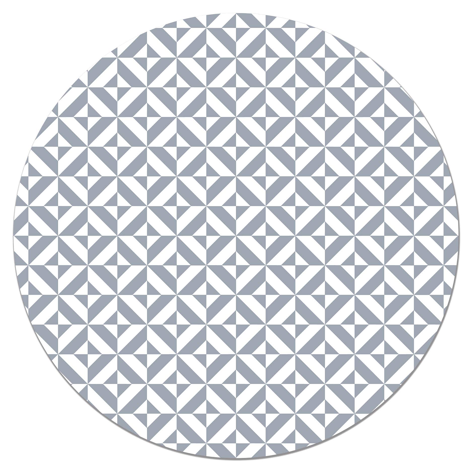 Panorama Alfombra Vinílica Redonda Cocina Salón - Varios Tamaños - (Geometría Azul 100x100 cm)
