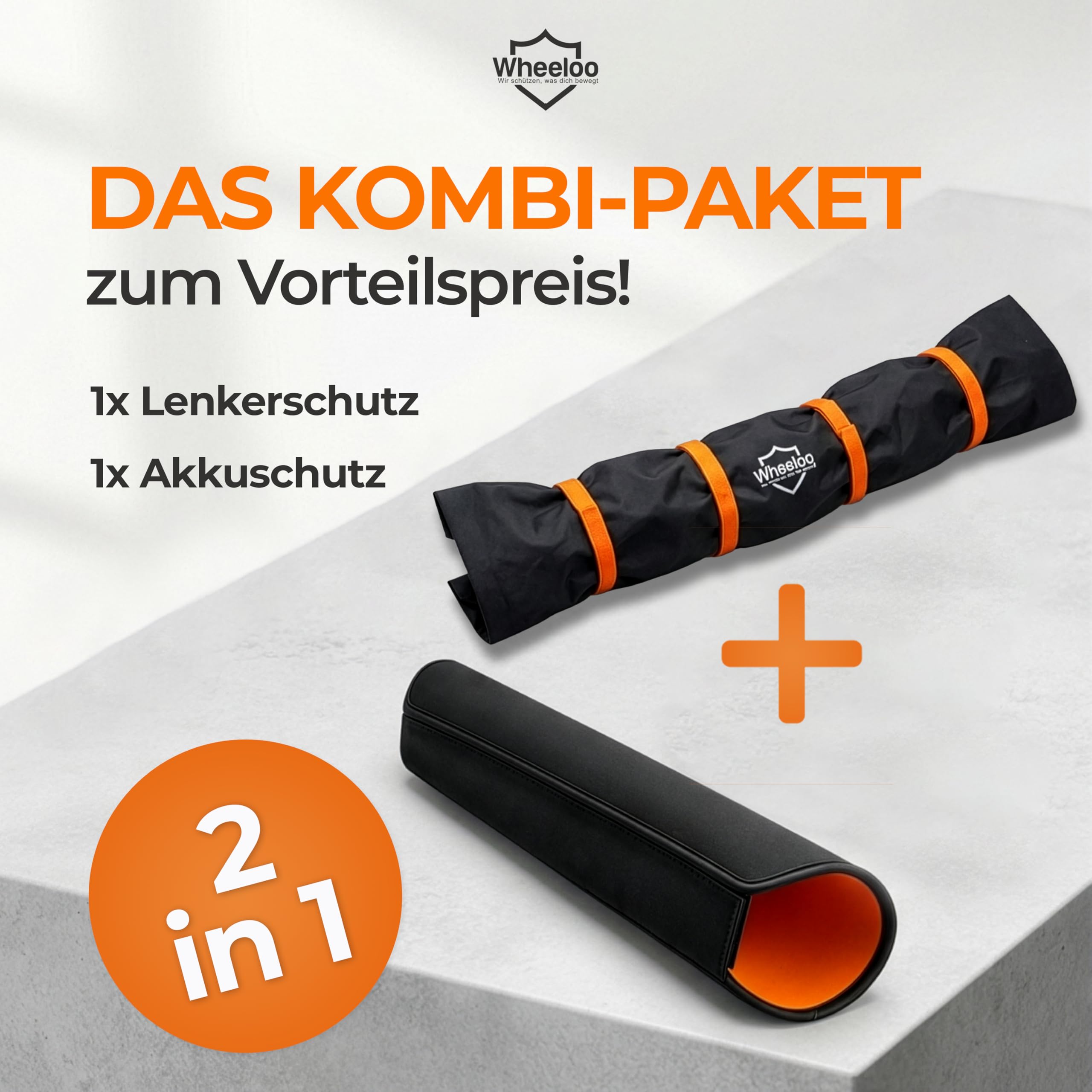 E-Bike Transportschutz Set 2-teilig für Akku & Lenker I wasserabweisende Schutzhüllen für Fahrradträger I E Bike Schutzhülle zB. für Bosch, Shimano, Yamaha Ebike I Wheeloo