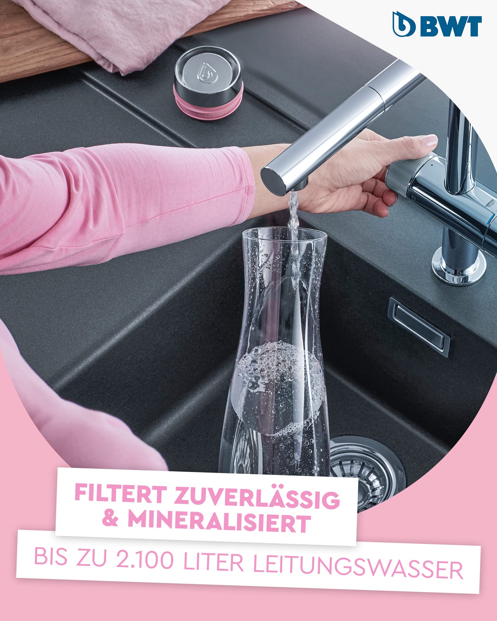 BWT AQA Drink Filter MP400 | Protection Contre Le Calcaire Et Eau Minéralisée Au Magnésium | Compatible Avec Tous Les Systèmes De Filtration AQA | Capacité De 2 100 Litres