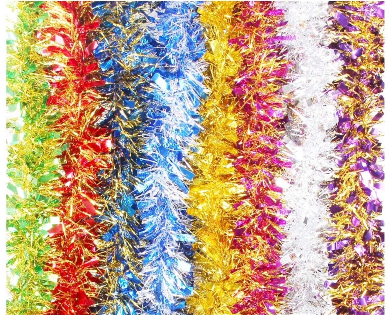 Decoraciones De Interior Exterior Guirnalda Navideña De Oropel Metálico Brillante con 10 Piezas For Colgar Fiestas