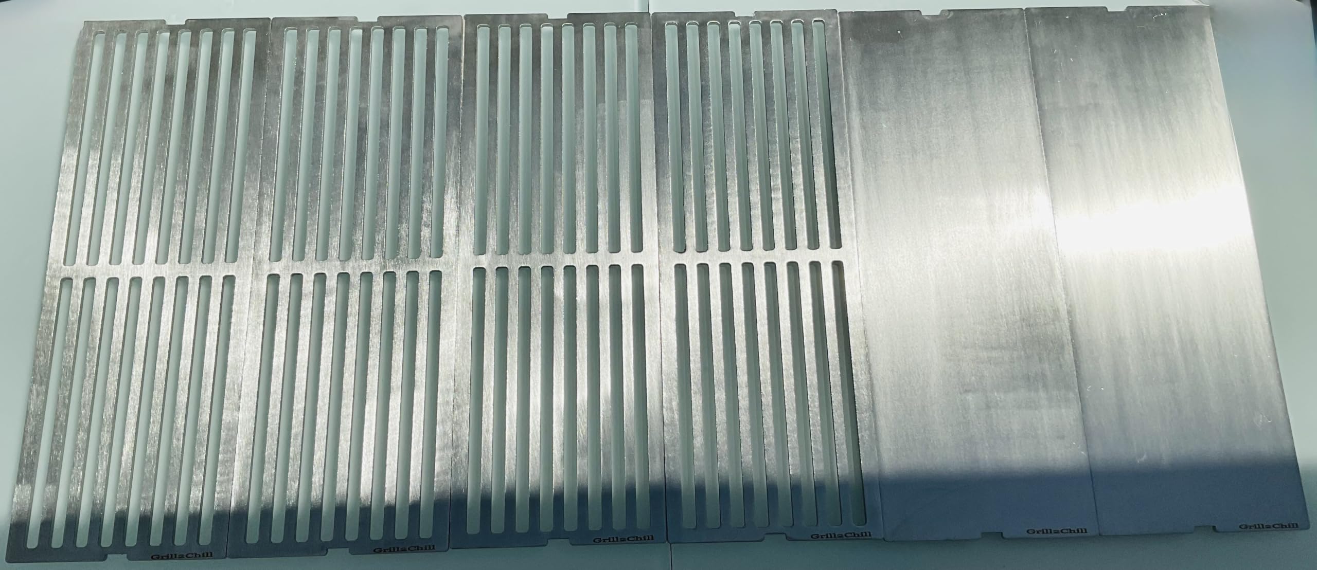 Ruszt do grillowania + płyta grillowa kombi stal szlachetna V2A 1.4301 p. f. Grills OUTDOORCHEF Kombi Heat X 515 RB / 515/245 / 545 RB / 4 ruszty po 160 x 440 mm i 2 plandeki po 160 x 440 mm = 960 x