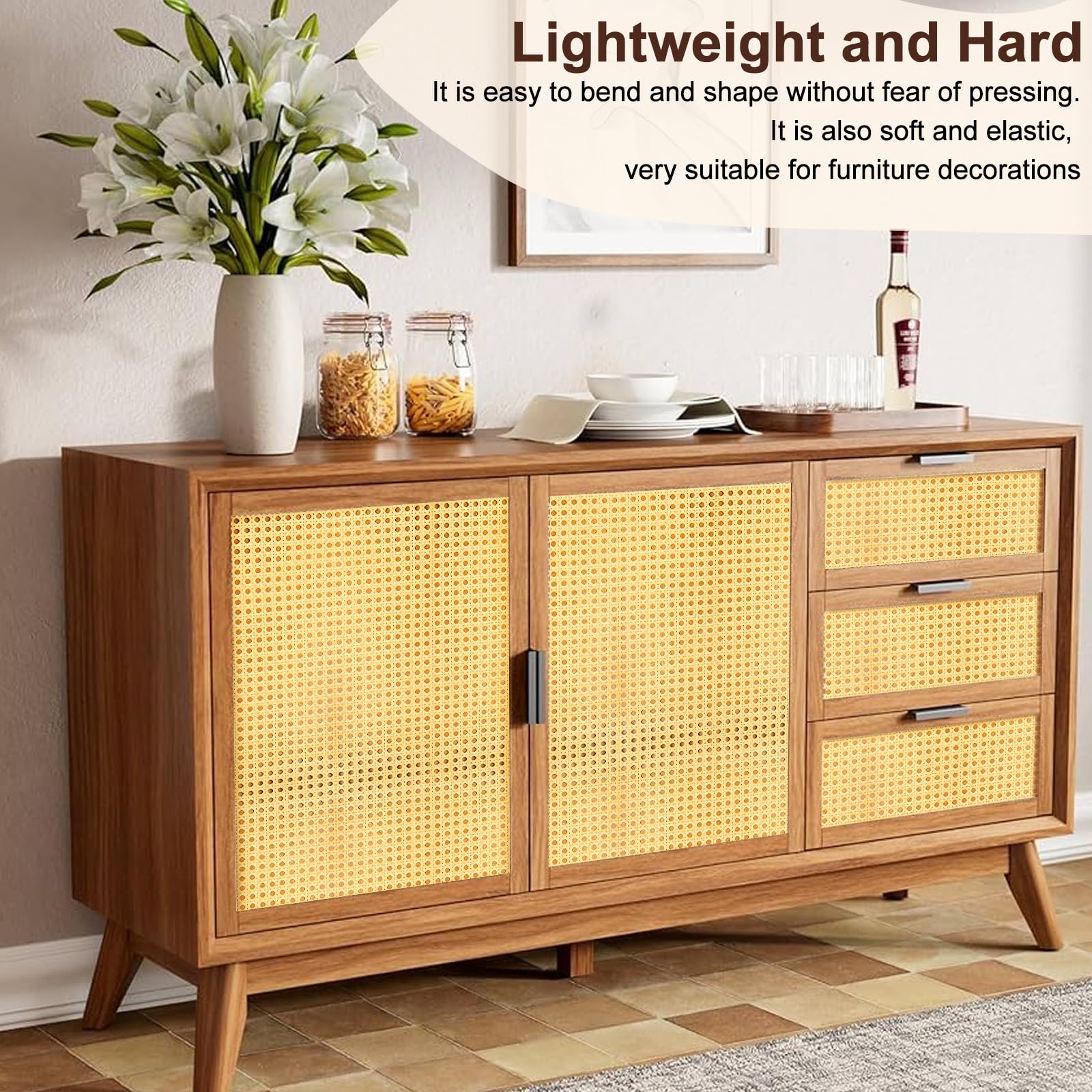 1 Rotolo di Nastro in Rattan, 40 X 100 cm, In Vimini, Decorazione per Sedie in Rattan Intrecciato, Impermeabile, per Mobili Fai da Te, Sedie E Armadi
