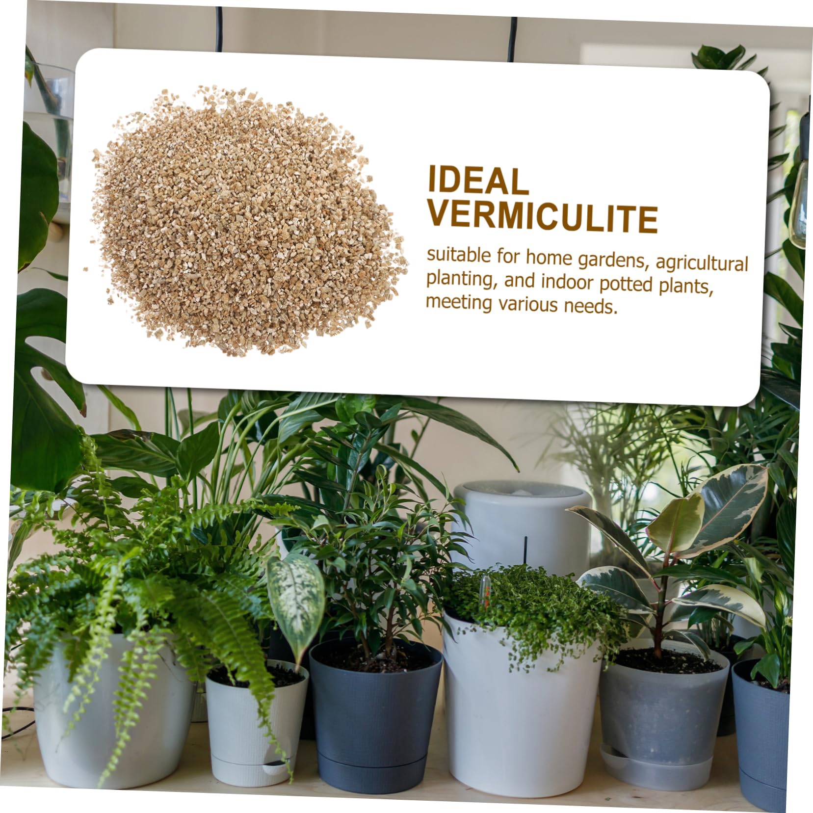 HEMOTON Vermiculite Horticole Fine 3 L pour Jardinage et Croissance | Ph Neutre, Rétention D’eau Élevée, pour Plantes en Pot et Culture en Intérieur