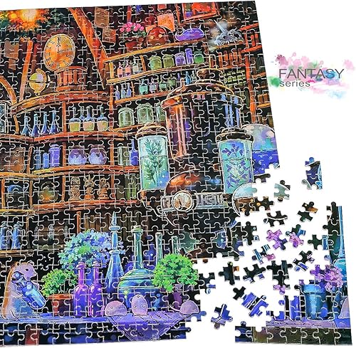 Miniatura 3 de Ingooood - Rompecabezas de 1000 piezas para adultos- Serie de fantasía- Exposición Librería_IG-1217 Entretenimiento Rompecabezas de madera Juguetes..