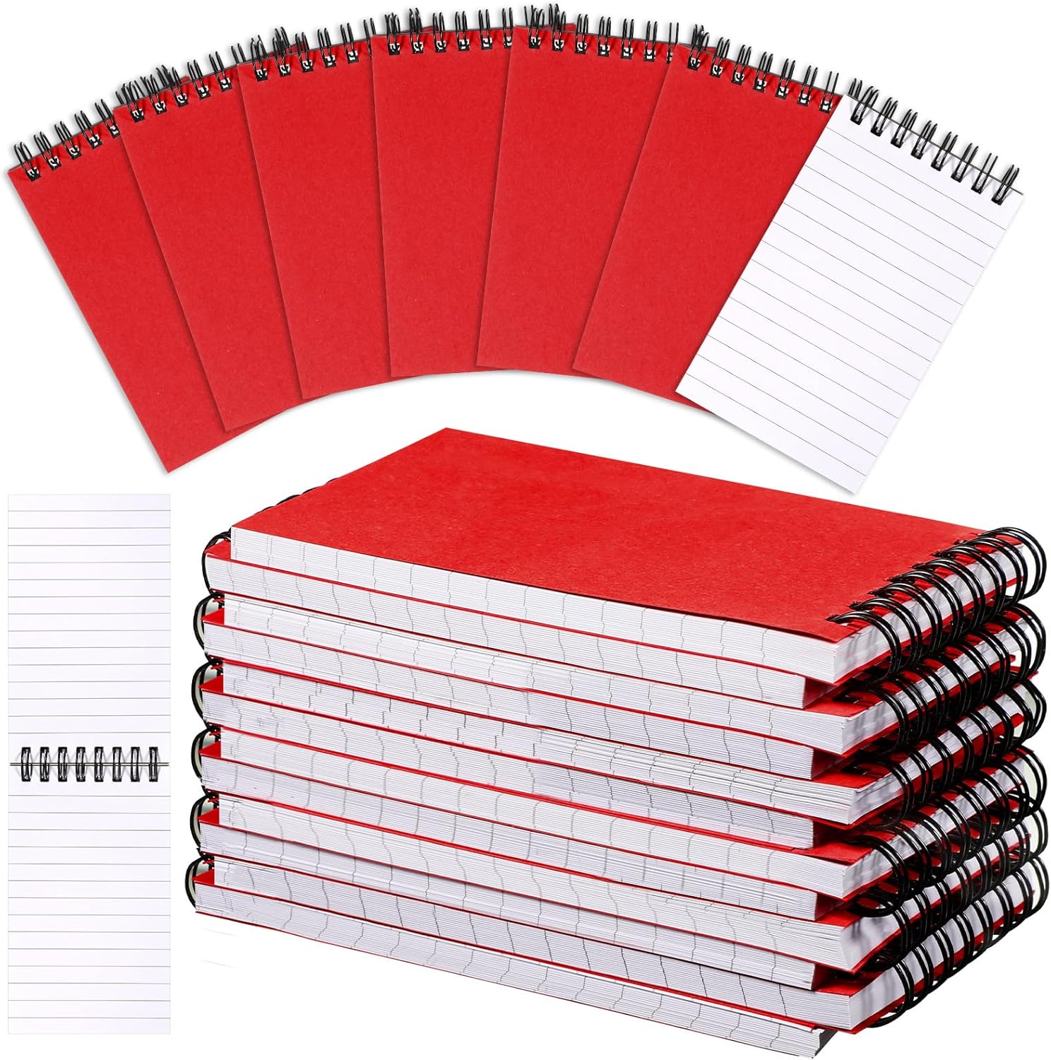 Cholemy 24 Pcs Small Spiral Notebooks 3x5 Inch, 60 Sheets