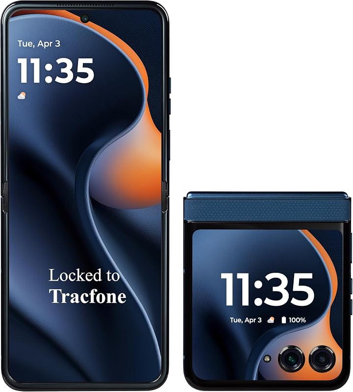 Motorola Moto razr (2025), 256 GB, 5G, (bloqueado en Tracfone) | Smartphone prepago, pantalla POLED plegable de 6,9”, pantalla externa de 3,6”, cámara de 50 MP, Mar de Gibraltar