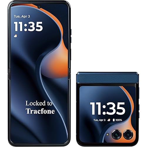 Tracfone Motorola Moto razr (2025), 256GB, 5G, Locked to Tracfone - 6.9” Foldable pOLED Display, 3.6” External Display, 50MP Camera - Prepaid Smartphone - Gibraltar Sea