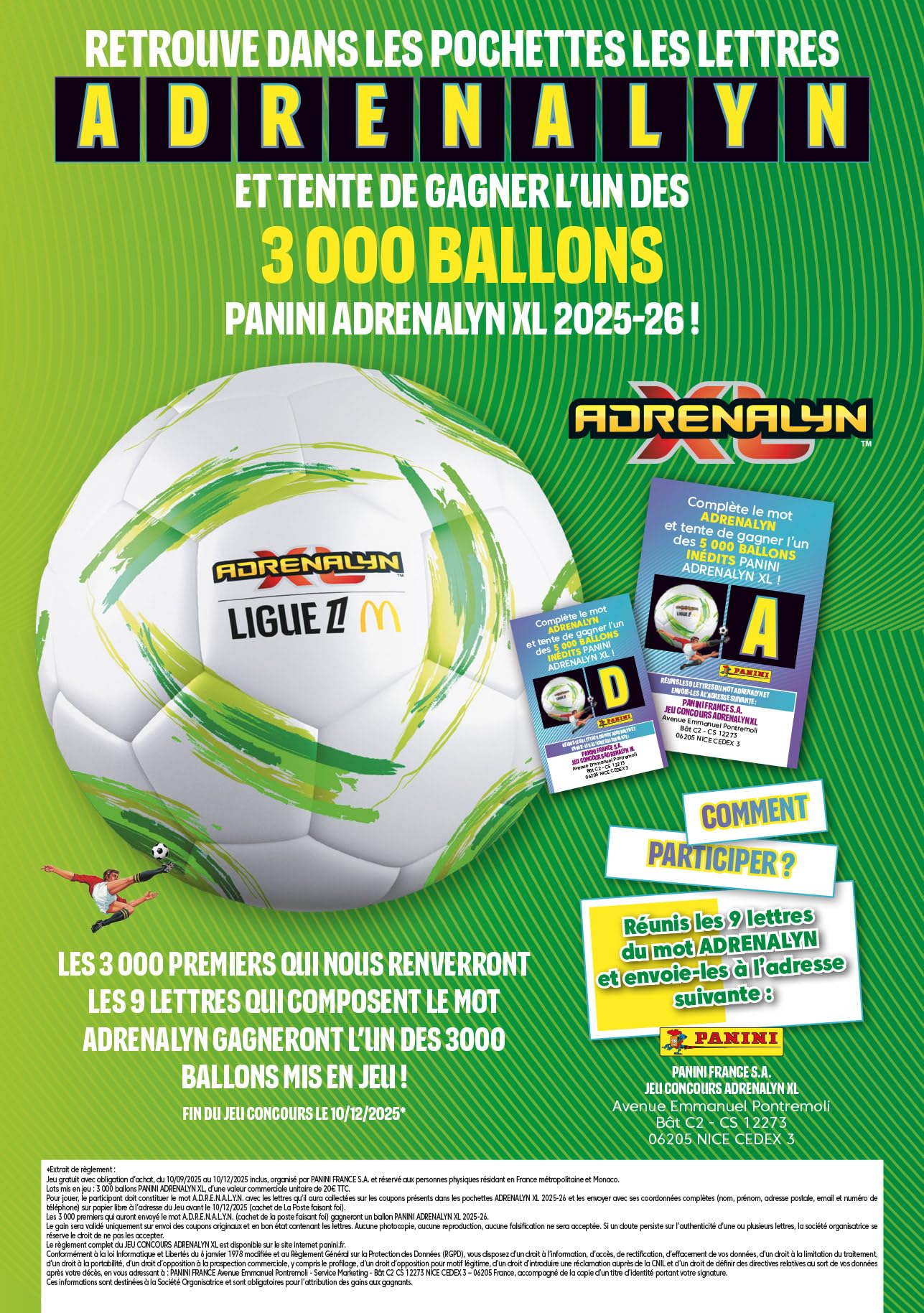 Panini ADRENALYN League 1 McDonald's 2025-2026 Trading Cards Game Pudełko 50 kieszeni