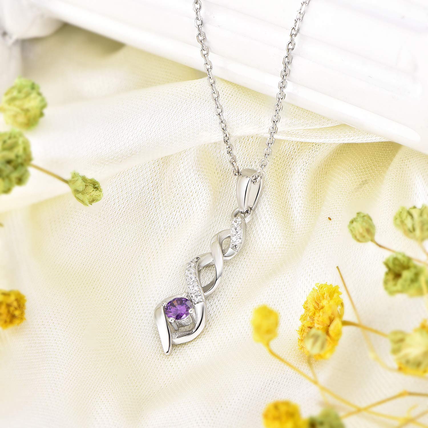 JO WISDOM Damen Halskette Sterling Silber 925,Kette Anhänger Unendlichkeit Infinity mit 3A Zirkonia,Schmuck für Frauen