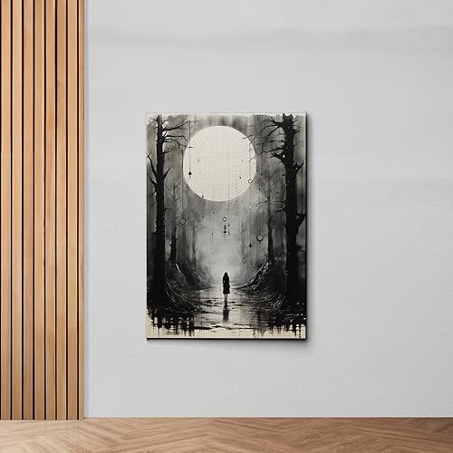 Miniatura 7 de Framed Canvas Wall Art, Moon Phases Canvas Prints, Minimalist Modern Home, Artwork Boho Decoration for Living Room, Bedroom, Canvas Wall Art, Decor