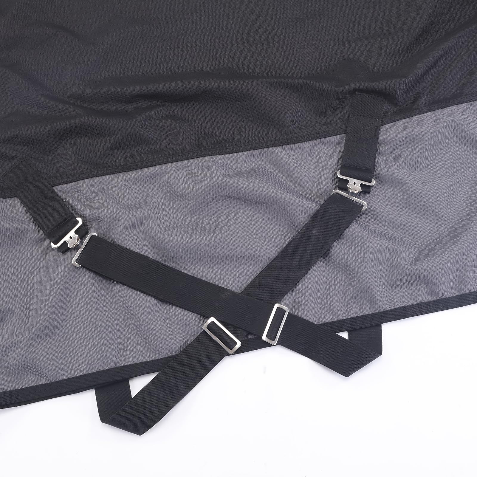 1200D - Manta para caballo sin relleno (0 g), ligera, impermeable y transpirable, para caballos, para exteriores, color negro y gris, 130 cm