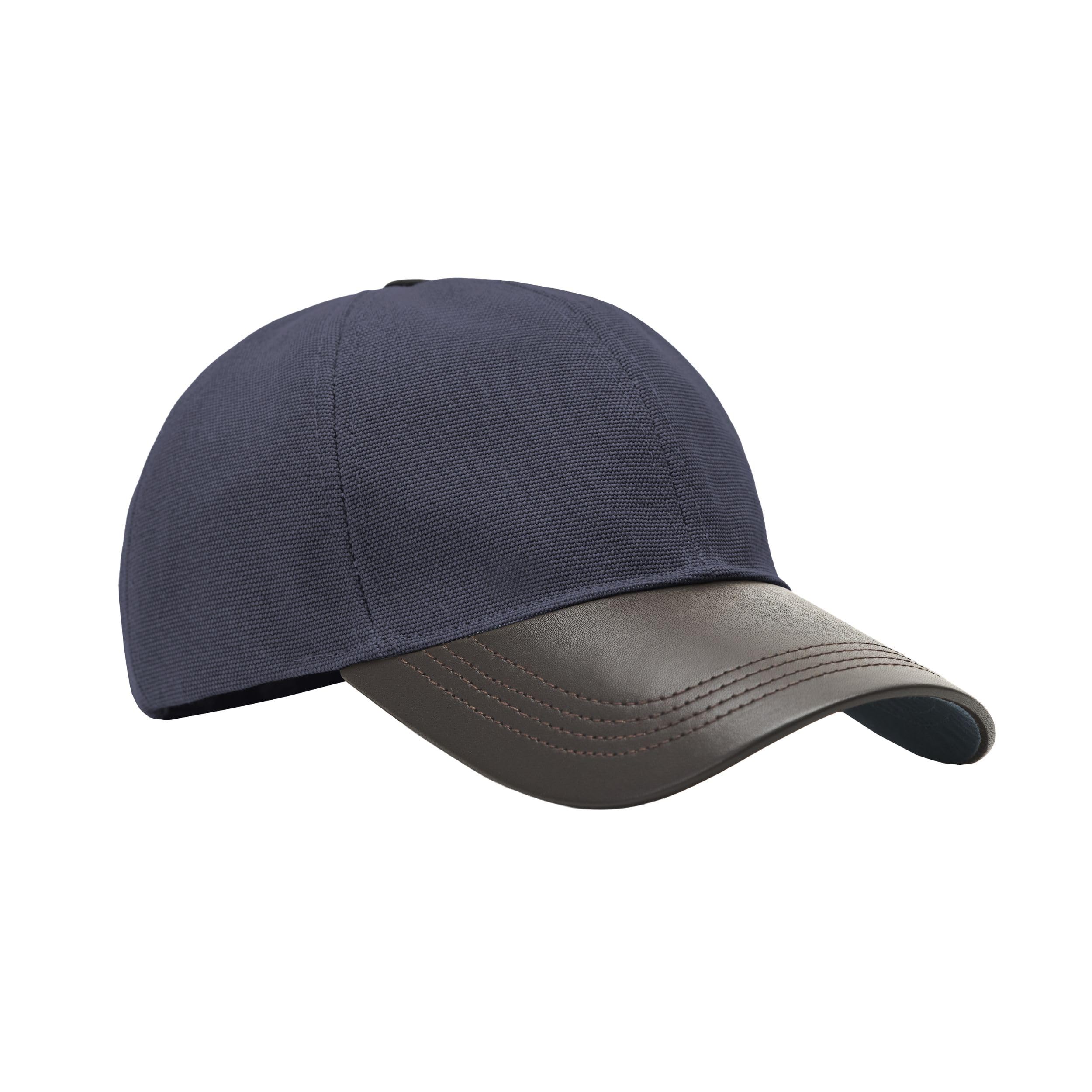 DRAKENSBERG Baseball-Kappe 'Lennox' Baumwolle mit Echtleder Schirm, Basecap Herren, Damen, hochwertig, Standard-Universal-Größe