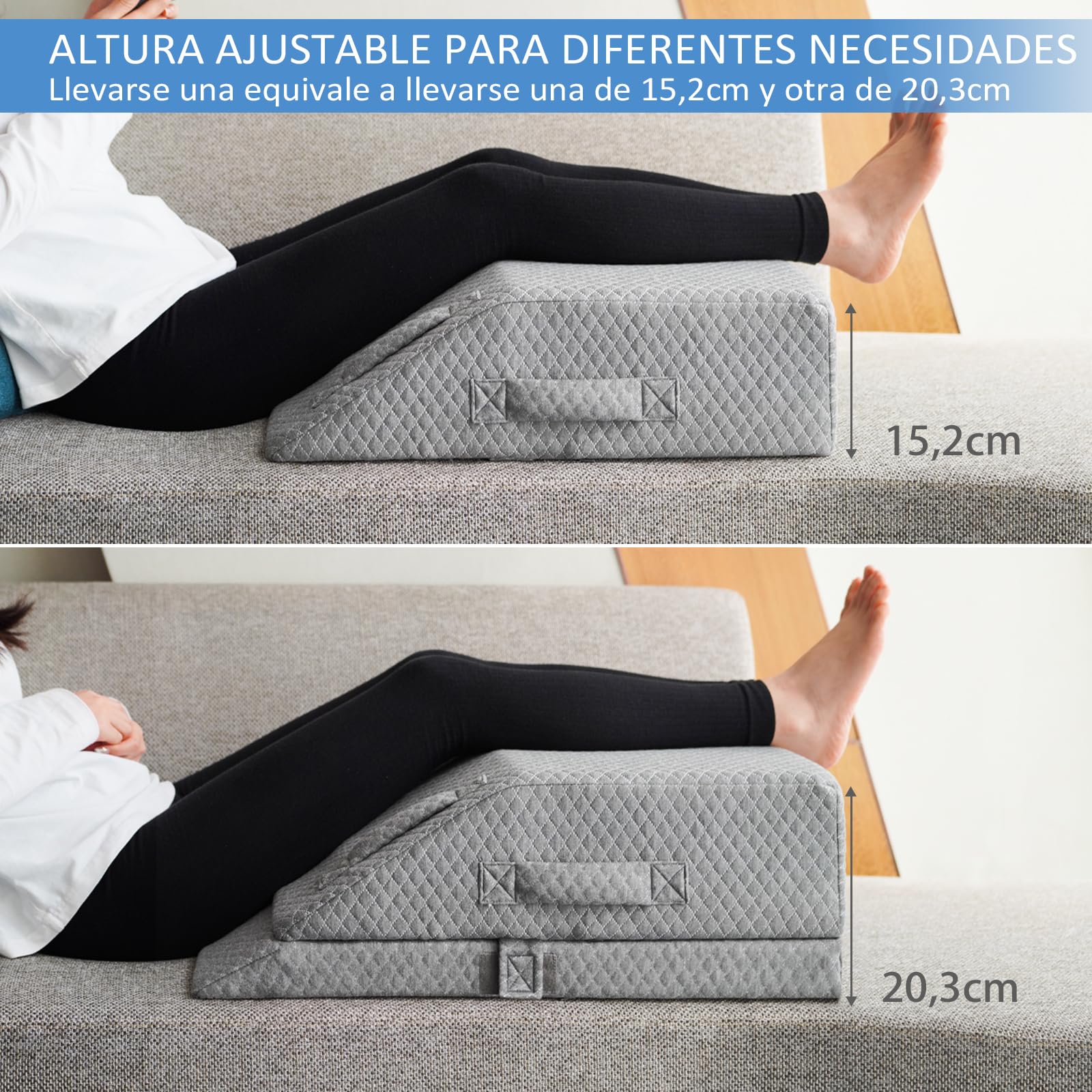 KingPavonini Almohada Piernas Dormir, Ajustables de Elevación para La Hinchazón, con Memoria de Gel Refrigerante para, Ciática Espalda Rodilla Cadera Tobillos Alivio del Dolor, Circulación Sanguínea