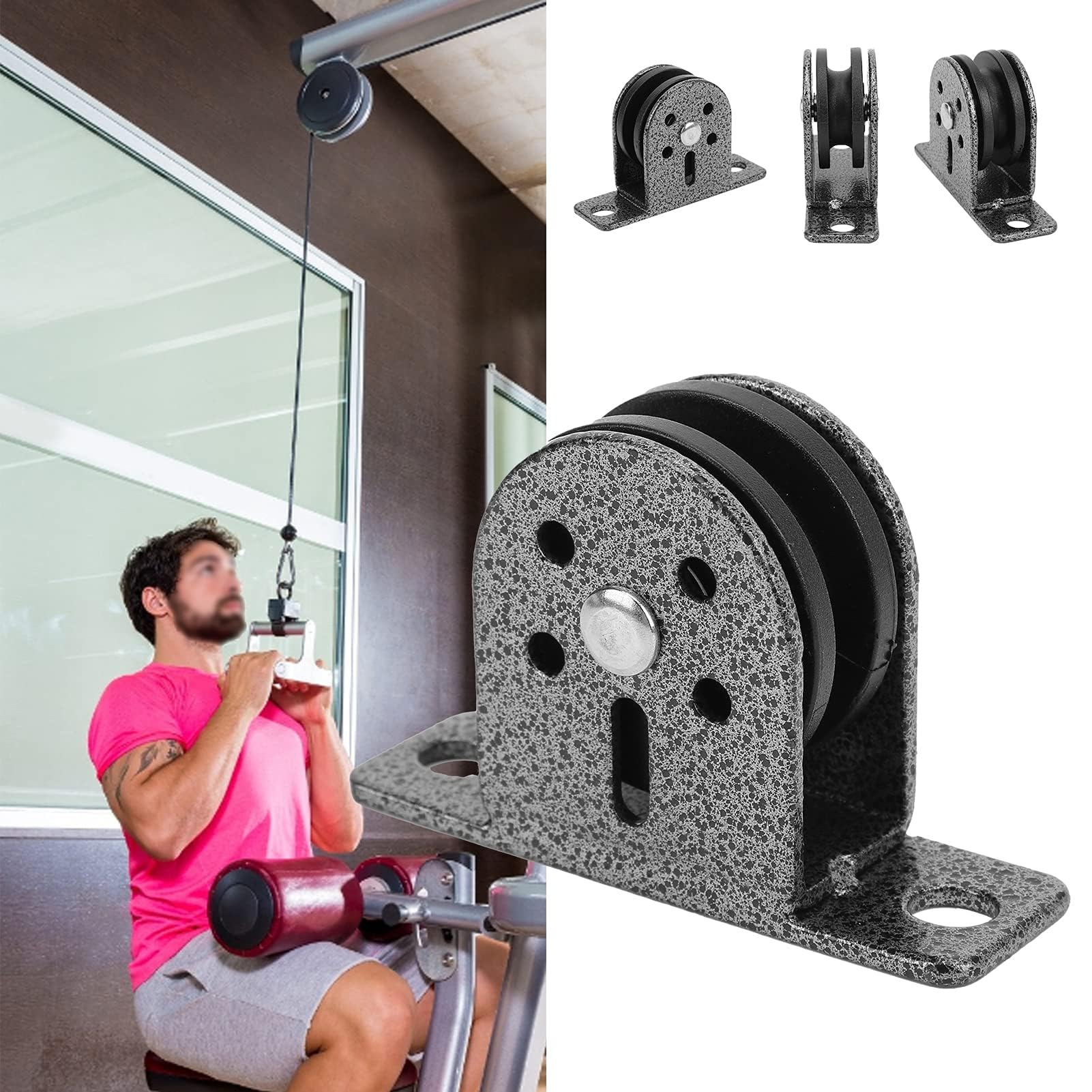 Cyrank Poulie Simple Robuste, Poulies Murales en Acier Inoxydable pour Montage Au Plafond, Chargeant des Poulies De Levage De 300 Kg pour équipement De Gymnastique De Bricolage
