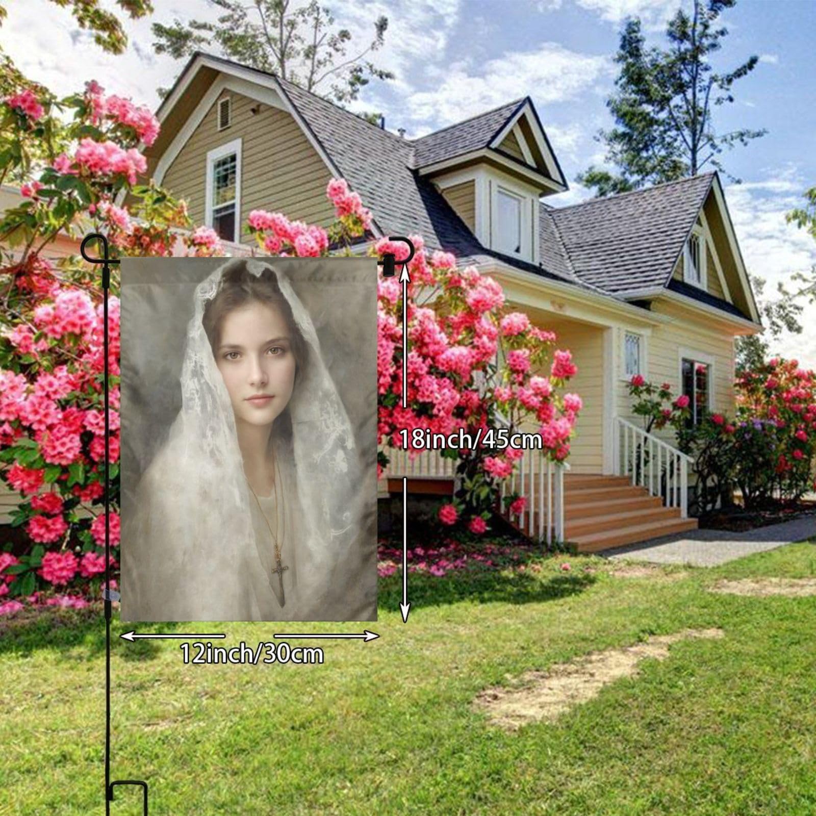 Beautiful Woman Vintage Garden Flag 12x18 Vertical Double Sided Farmhouse Holiday Outside Decorations Yard Flag