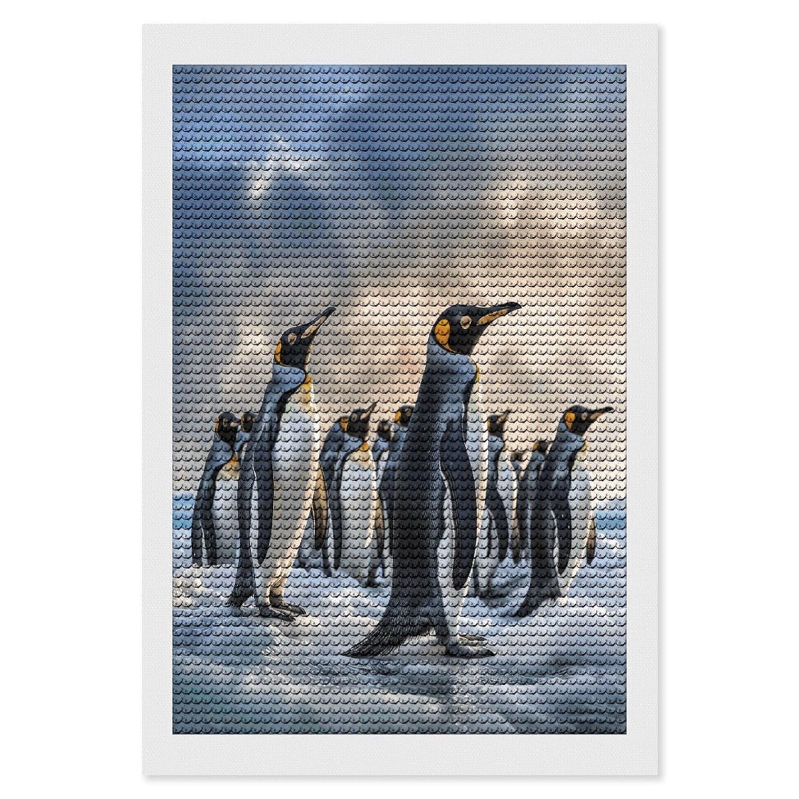 Sea Penguin Diamond Art Kits for Adult Round Full Drill Diamond Dots Paintings for Beginner Picture Art DIY Diamond Painting Kits 5D Diamond Art Painting for Home Wall Decor 8"x12"