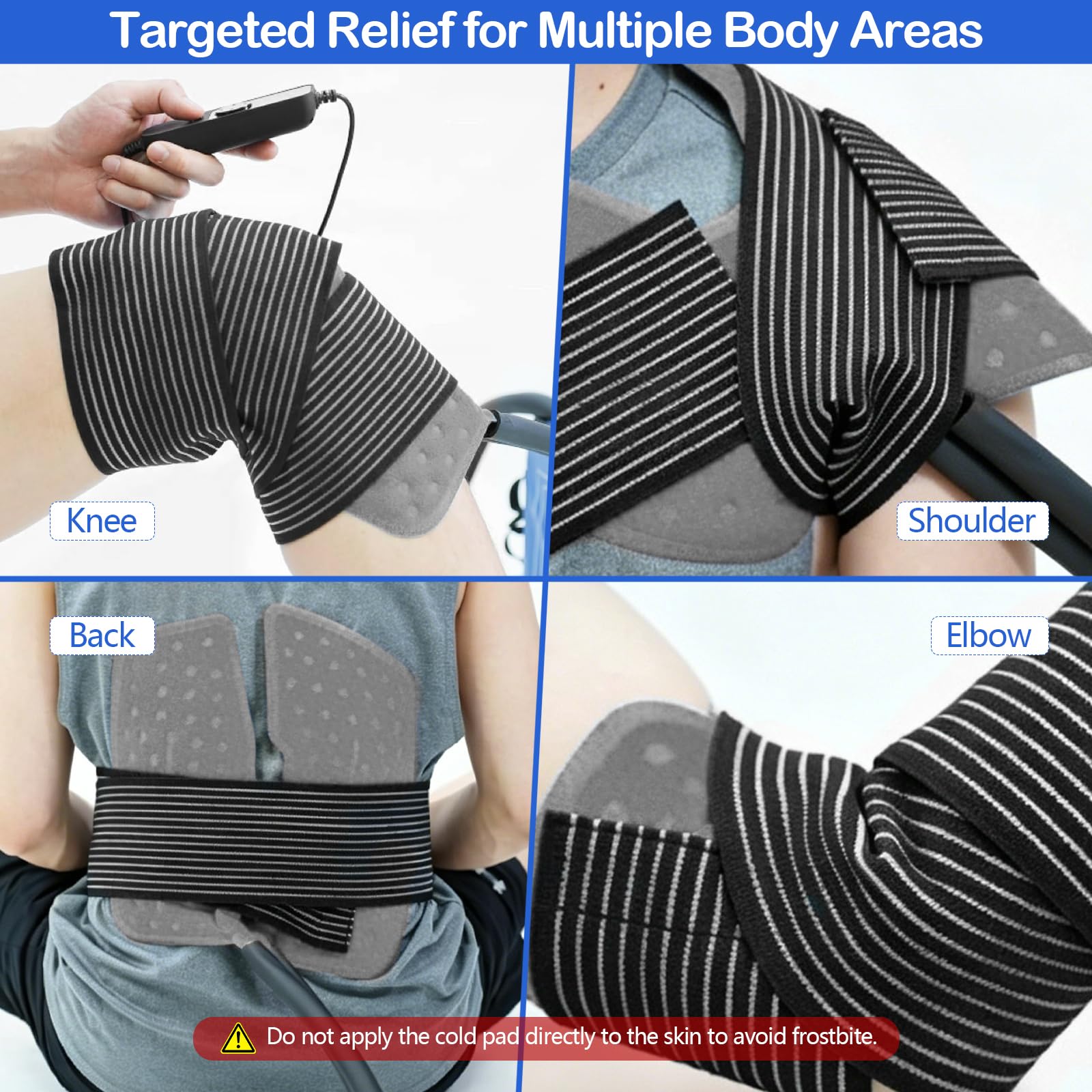 Dispositivo per Crioterapia con Timer, Sistema Portatile da 18L per Ginocchio, Spalla & Articolazioni, Circolazione di Acqua Fredda con Fascia di Compressione, per Recupero & Riduzione del Gonfiore