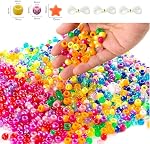 Pony Beads, 3,300 pcs 9mm Pony Beads Set in 23 Colors with Letter Beads, Star Beads and Elastic String for Bracelet Jewelry Making by INSCRAFT