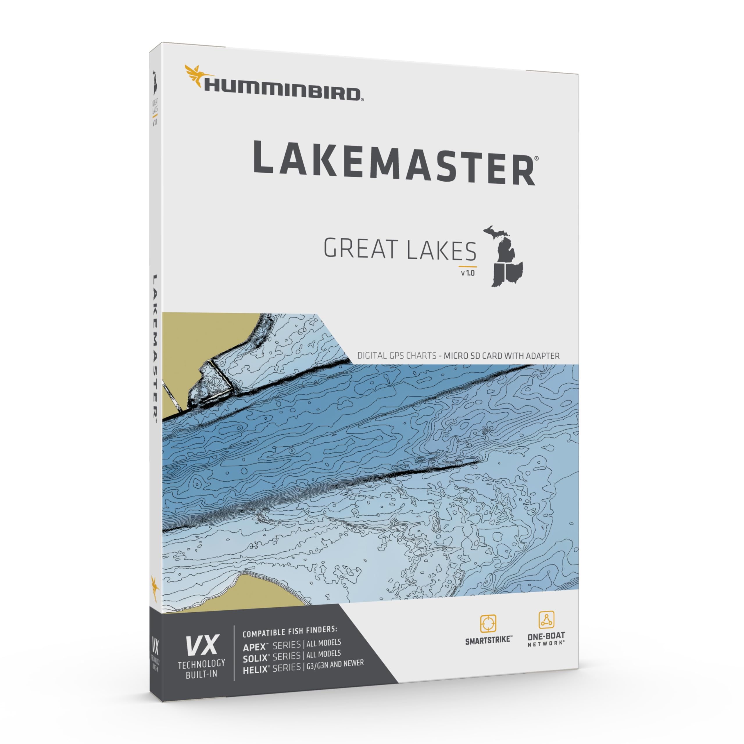Humminbird LakeMaster Great Lakes V1 Map SD Card for Fish Finders : Sports & Outdoors
