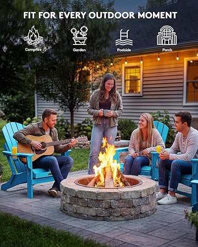 Miniatura 295 de SERWALL - Silla plegable Adirondack para patio, jardín, exterior, resistente a la intemperie, sillas para hoguera, color naranja