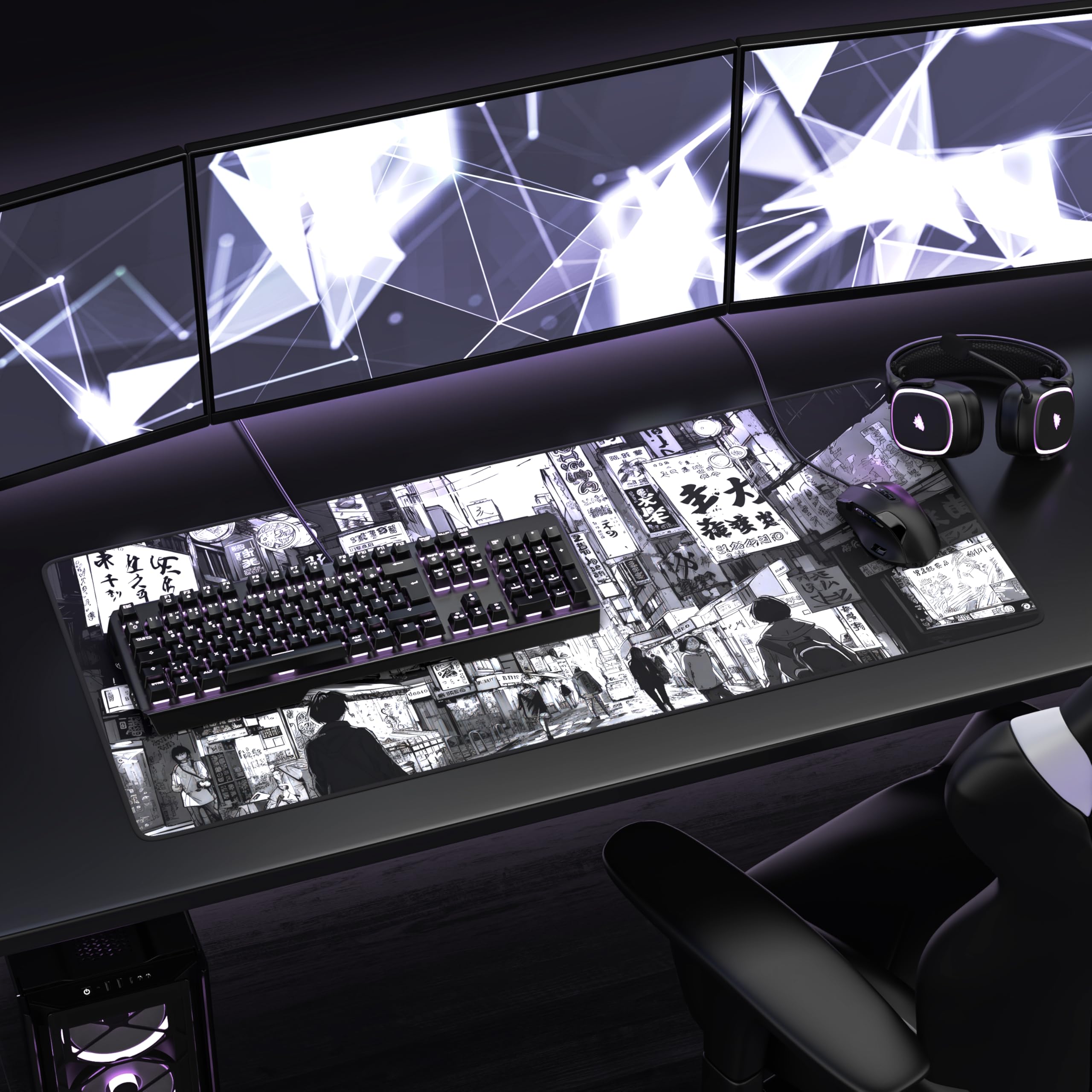 TITANWOLF Tappetino per Mouse XXL 900 x 400 – Office Mousepad – Controllo preciso del Mouse migliora la velocità e la precisione – Tenuta Stabile – Lavabile – Sottomano per Ufficio e casa
