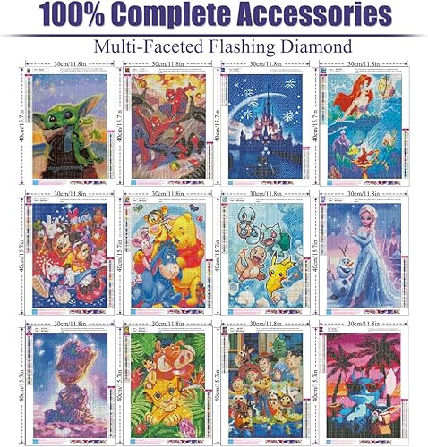 Miniatura 7 de Paquete de 12 kits de arte de diamantes para adultos, kits de pintura de diamantes para principiantes, kits de pintura de diamantes para adultos,